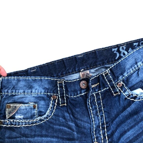 Vintage Embroidered Silver Jeans Size 38 ZAC Blue - Picture 8 of 8